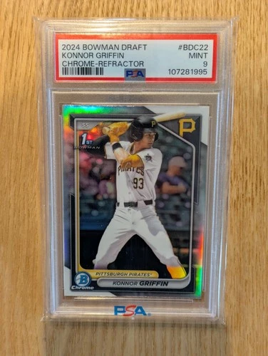 Konnor Griffin 2024 Bowman Draft CHROME REFRACTOR #BDC22 PSA9