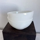 Lot 2 Fire King Oven Ware 5" White Milk Glass Soup/Cereal Bowls Anchor Hocking