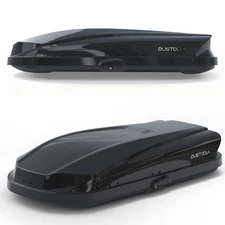 14 Cu. Ft. Rooftop Cargo Box Luggage Box 2 Locks, Dual Openings, Black