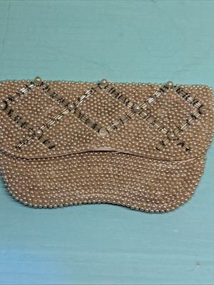 Vintage Emson Handmade Japan NKK Pearl Beaded Small Clutch Purse