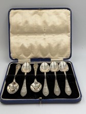 Vintage Scotia Set 6 Silver Colour Teaspoons In Case Tea Spoons Decorative