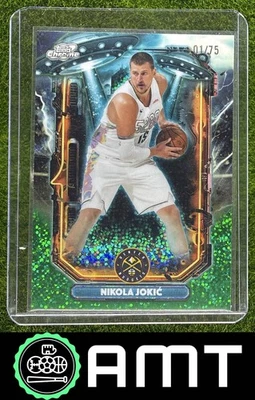 Nikola Jokic 2025-26 Topps Cosmic Chrome 1/75 Extraterrestrial Green Space Dust - Image 1 of 3