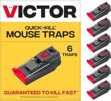 Victor M123SSR Quick-Kill Easy Set Mouse Trap, 6 Reusable 6 Traps, Gray