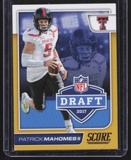 2017 Score #2 Patrick Mahomes II NFL Draft Gold RC KC Chiefs