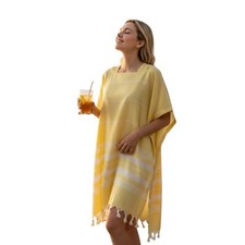 Peshtemal Strand Poncho aus Baumwollstoff  Leicht Schnell Trocknend Unisex