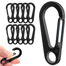 10PCS Black Dog ID Tag Clips Holder 1.77 Inch Mini Custom Quick Release Hooks...