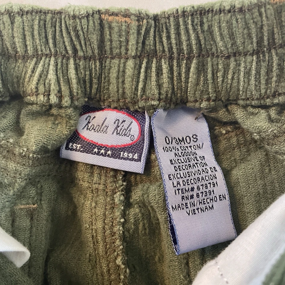 Koala Kids 0-3 М зеленые вельветовые брюки для мальчика Woodland осень вышитый груз - Изображение 4 из 4