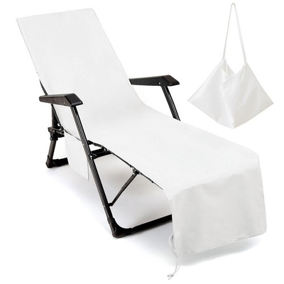 #ad Beach Chair Cover Chaise Lounge Chair Towel Cover with Side Pockets Lounge C... $25.34