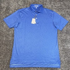 Camisa Polo Peter Millar Para Hombres Talla M Toga Fiesta Verano Comodidad Golf Azul Elastizada