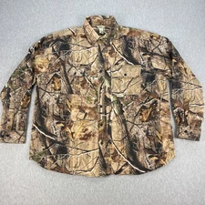 Gander Mtn Realtree AP Camo Shirt Mens 2XL Brown Camouflage Button-Down Hunting