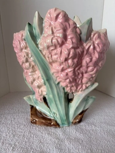 Vintage 1950 MCCOY USA Pottery Pink HYACINTH Flower Form Vase Signed
