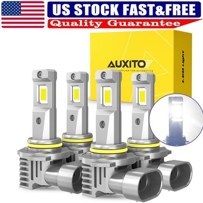 AUXITO Cool White 9005 LED 9006 Headlight Bulbs Low Beam High Headlamp Combo Set