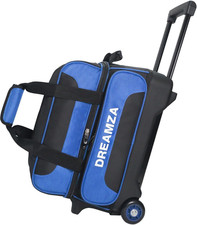2 Ball Bowling Bag with Wheels, Double Bowling Ball Bag 2 Ball Roller W/Separate
