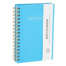 8.6x5.6" Hardcover Spiral Sketchbook, 100 Sheets 110GSM/70lb, Blue