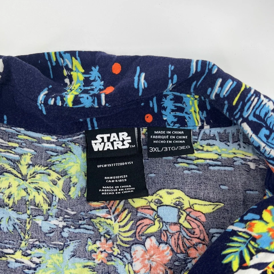 Camisa Hawaiana Abotonada Star Wars Para Hombre 3XL Bebé Yoda Grogu Aloha Foto 4 de 4