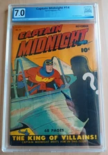 CAPTAIN MIDNIGHT #14 November 1943 PGX 7.0 Ken Bald cover