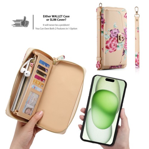 For LG Stylo 4/Q Stylus/Stylo 5/Stylo 6 Case TPU+Flower Zipper Leather Phone Bag - Picture 136 of 144