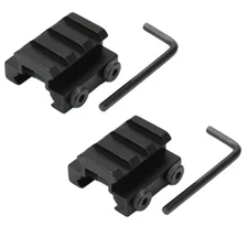 2X Flat TOP Half 1/2 INCH 3 Slot Mini Riser Scope Mount for 20mm Picatinny Rail