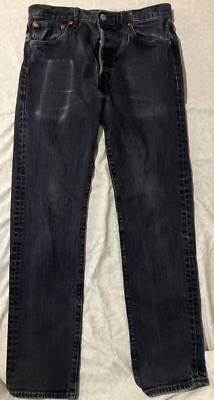 LEVI'S PREMIUM BIG E 501 Jeans Mens 32x34 Black Button Fly 93