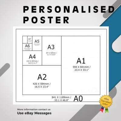 Custom Poster Printing All Sizes *YOUR IMAGE/FILE* - A5 A4 A3 A2 A1 Gloss Finish - Image 1 of 4