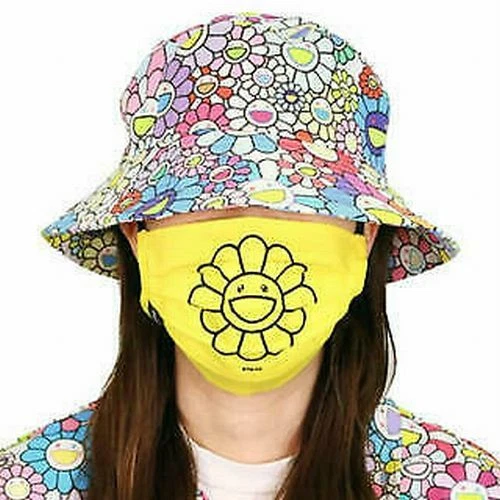 Takashi Murakami Flower face mask fashion kaikai kiki goods lemonYellow size M