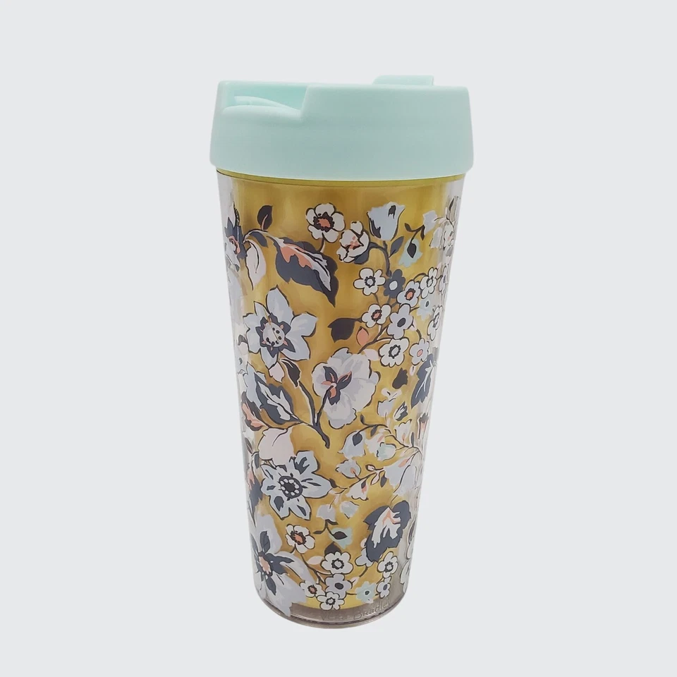 Vaso de viaje floral Vera Bradley con tapa 16 OZ libre de BPA "Sunny Garden" Foto 2 de 4
