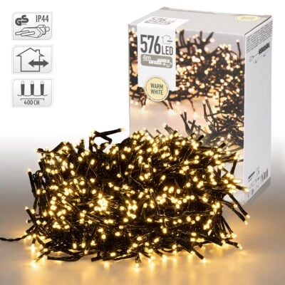 Cadena de luces led en racimo blanco cálido impermeable guirnalda navidad 4,2m - Imagen 1 de 4