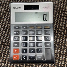 Vintage Casio Calculator MS-80B Solar Desk Office Tool 4"x6" Works