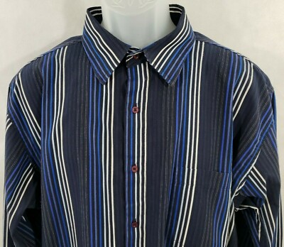 Chemise Homme Eighty Eight à Rayures Bleues Manches Longues - Taille S - Bon état