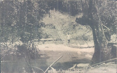 Belgian CONGO suspended bridge 1920s PC