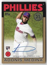 2021 Topps 1986 Autographs Adonis Medina #86B-AM Gold /50 Phillies (RC, SN, AU)