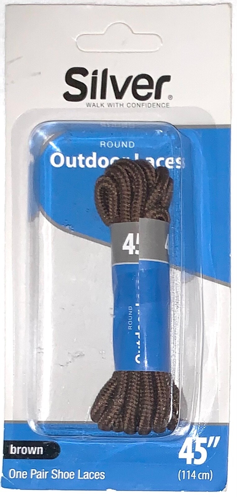 APL Lacci per scarpe da esterno rotondi argento marrone 45" 5 6 occhielli 1 paio