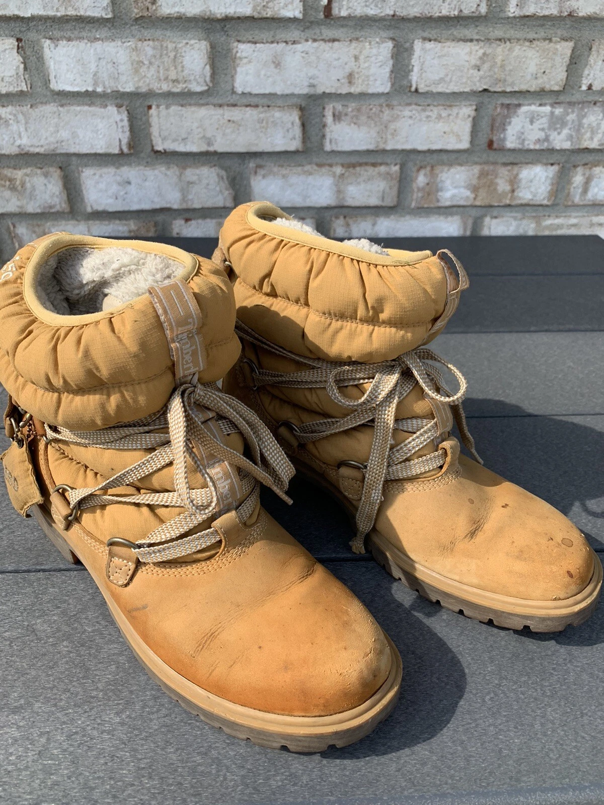 Timberland stivali donna 650 in pelle foderati in pile 8 1 2 M