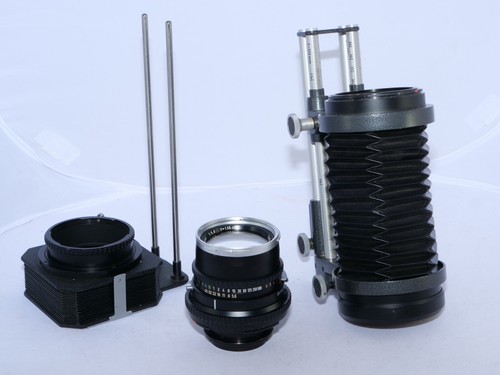 Hasselblad S-Planar 135mm f/5.6 BELLOWS lens. Hassy Bellows. Cable Release - Picture 4 of 18