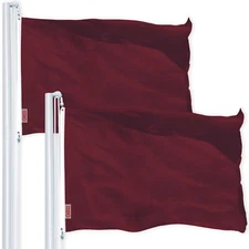 G128 2 Pack Solid Burgundy Color Flag 4x6 Ft Printed 150D Polyester