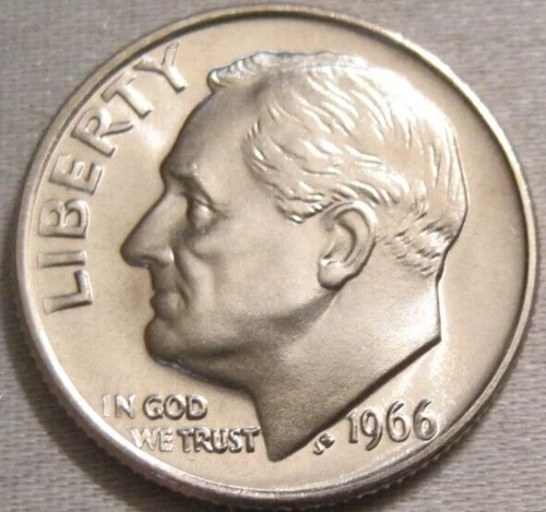 SELLING AS SHOWN - 1966 SMS UNCIRCULATED ROOSEVELT DIME~NICKEL CLAD COPPER~402