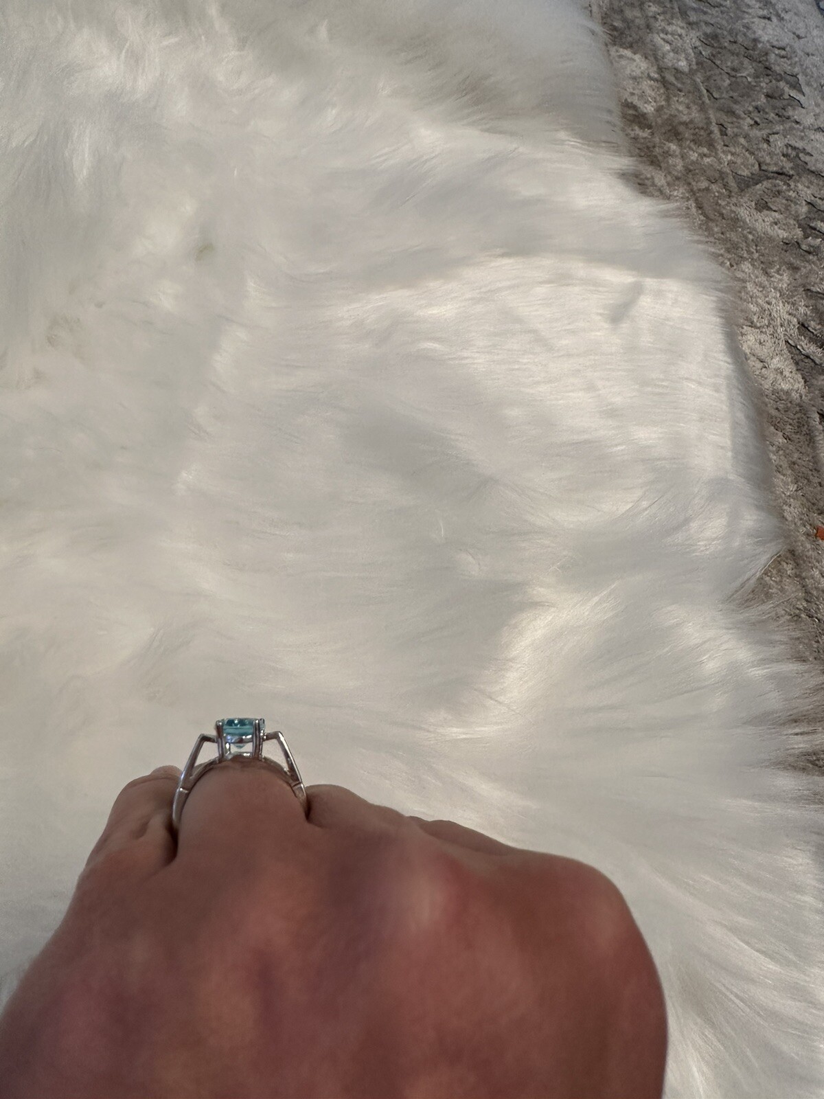 Ring. Sterling silver solitaire ring with Blue St… - image 3