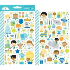 Crafts Doodlebug Stickers Party Time Boy Birthday Animals Cake Ice Cream Candy 