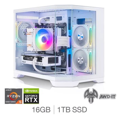 AWD-IT 5 Gaming Desktop PC, AMD Ryzen 5, 16GB RAM, 1TB SSD, RTX 4060