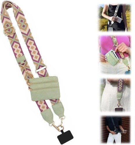 Crossbody Phone Strap With Pouch,Universal Adjustable Clip and Go Strap Fr Phone - 第 14/16 張圖片