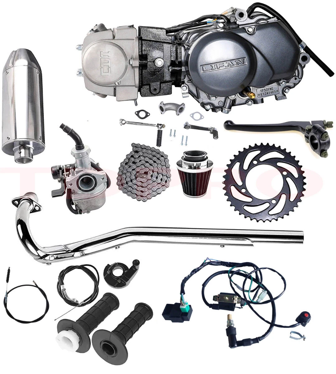 LIYUANJUN 125CC 4-Stroke Engine Motor Kit, Single Cylinder Air-Cooled Motor  Engine for Honda CRF50 XR50 CRF70 Z50R QR50 Dirt Pit Bike, Engine Kit with