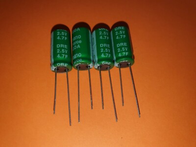 4x 4,7F / 2,5V EDLC Super Cap 10x20mm RM 5mm