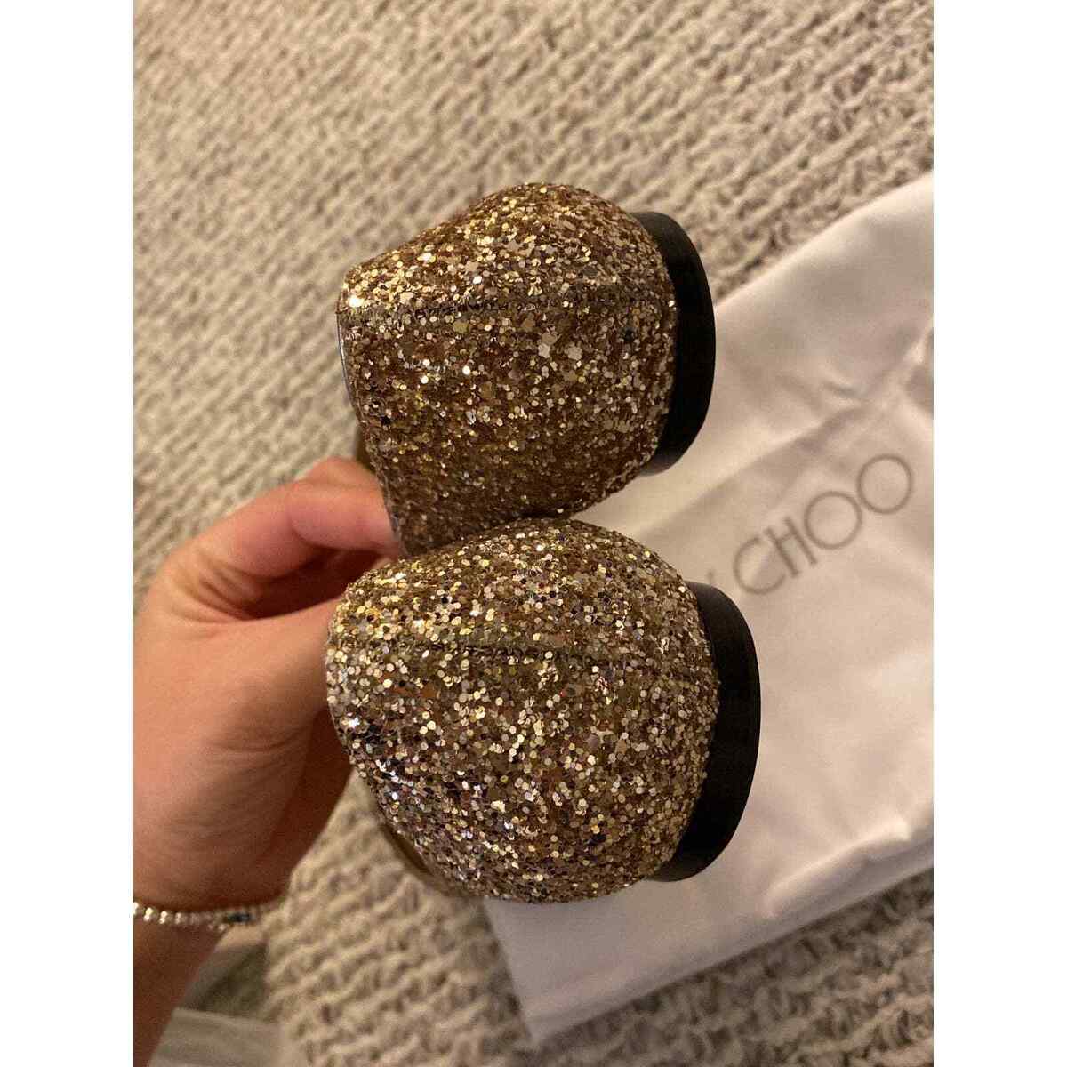 スリッポン JIMMY CHOO ALINA COARSE GLITTER BLUSH Jimmy Choo Alina Coarse Glitter Fabric Pointed Toe Flats | eBay