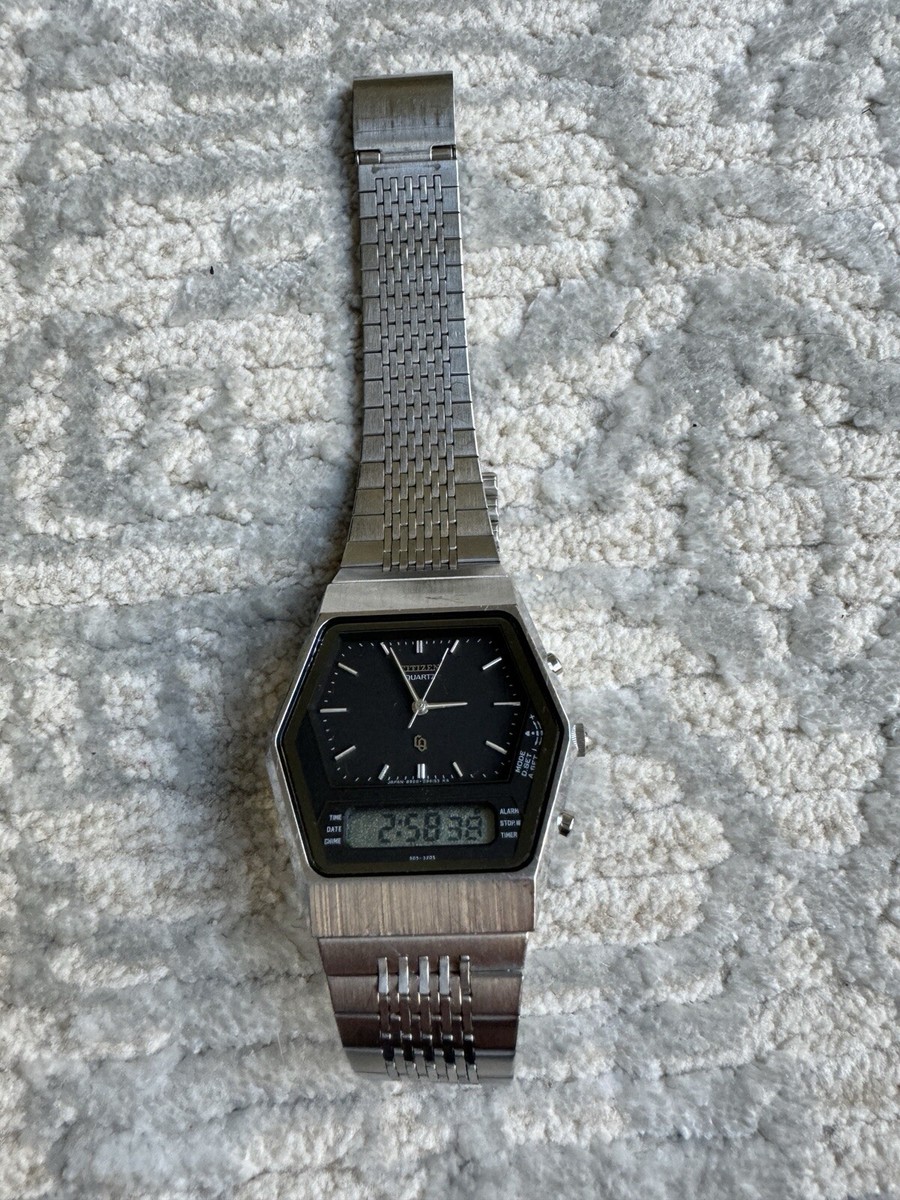 RARE Citizen Hybrid Digital Analyzer 4-098889 Hexagonal Mens RARE Citizen Hybrid Digital Analyzer 4-098889 Hexagonal Mens