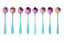 Flower Tea Spoon Mixing Teaspoons Steel Teaspoon Colorful Coffee Spoon Tea Spoon