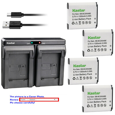 Kastar Battery Dual USB Charger for Samsung EB-BC200 & Samsung Gear 360 SM-C200