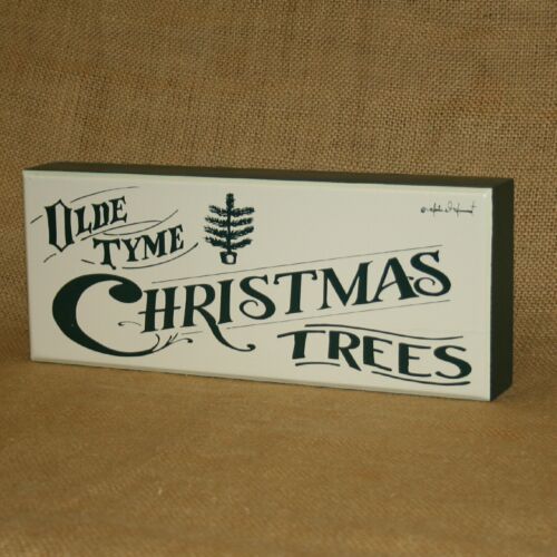 Olde Tyme Christmas Trees Box Sign Primitives by Kathy
