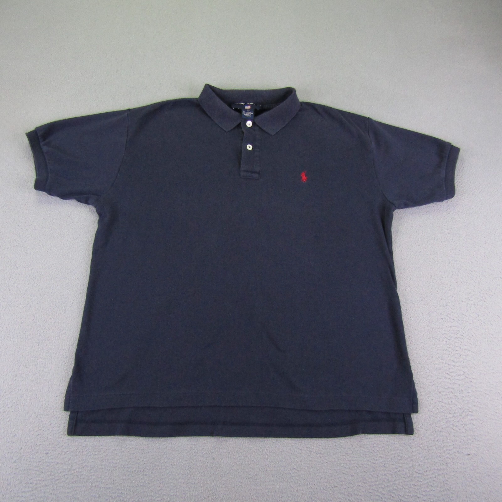 Camicia vintage Ralph Lauren da uomo grande polo blu sport rugby rosso pony logo Y2K