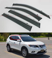 CLIP-ON TYPE SMOKE WINDOW VISOR W/ CHROME TRIM FOR 2014-2020 NISSAN ROGUE S SV