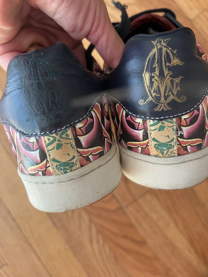 RARO Christian Audigier Calavera Con Cordones Tenis Zapatos 9 Necesito Nuevos Cordones Foto 2 de 4